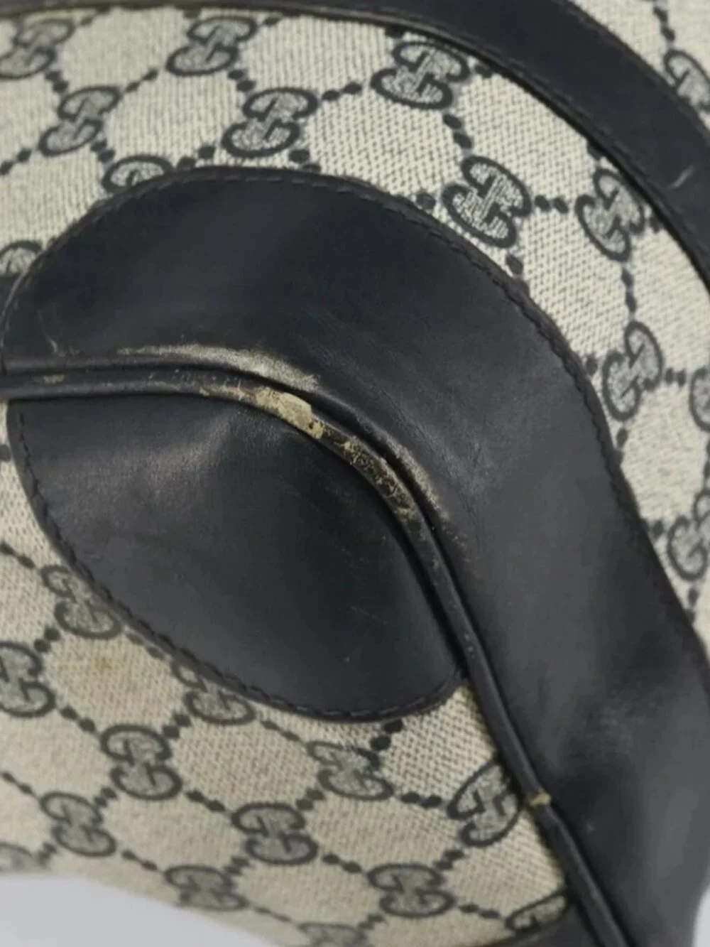 GUCCI GG Supreme Sherry Line Boston Bag PVC Navy Gold Red - Picture 12 of 15